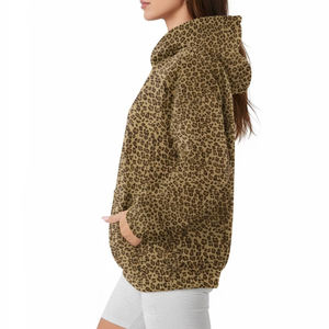 <b>Top</b> Quality Sublimation Printed Pullover Hoodies For Ladies Best Manufacture And Supplier Street Wear Women Leopard-print Hoodie - Product Image 5