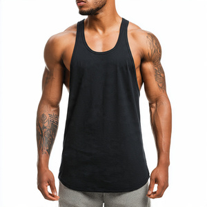 เสื้อกล้ามออกกำลังกายผู้ชาย ผ้าโพลีเอสเตอร์ผสมคอตตอน 100% สำหรับนักเพาะกายและเทรนเนอร์ - Product Image 1