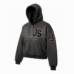 Sweat à capuche zippé pour femme 380 GSM Premium Cotton Fleece Streetwear Style Embroidery Logo Rib Print Warm Winter Wear basics hoodies - Product Image 4