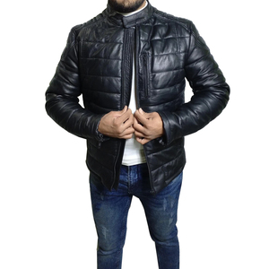 Chaqueta acolchada para exteriores para hombre de High Street Cuero transpirable de alta calidad para el invierno Servicio OEM La mejor chaqueta de cuero personalizada - Product Image 1