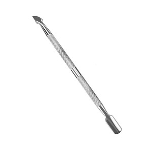 Pousse-cuticules en acier poli miroir, manche antidérapant russe, double face, pour le soin des ongles - Product Image 1