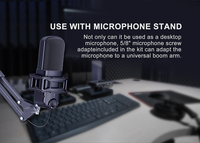 Microphone à condensateur de studio de streaming Microphone de bureau Plug Play Podcast Microphones USB Microphones de jeu professionnels en métal filaire