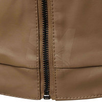 Blouson d'hiver en cuir grande taille pour homme avec logo frontal, respirant et écologique, pour usage extérieur, col montant