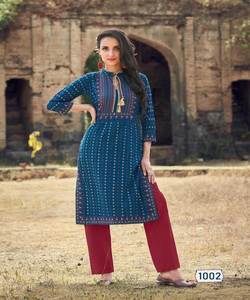 Kurtis dames coton reyon femmes anarkali dernier design de mode prêt à porter bas prix avec dupatta jackate robe indienne vente en gros apparelgarment - Product Image 2