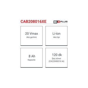 Batteria di ricambio digitale Cab208016xe 20 V 8Ah agli ioni di litio batteria 20 Volt 8 Ah - Product Image 1