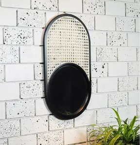 Ovale dekorative moderne Holzrahmen Wand spiegel natürliche Mode