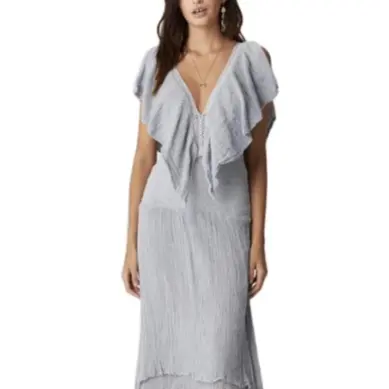 Vestido largo de tela de rayón acampanado para mujer, ropa Bohemia sin mangas