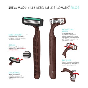 Paquet de 40 lames de rasoir Filomatic « FILO3 » de différentes couleurs - Product Image 2