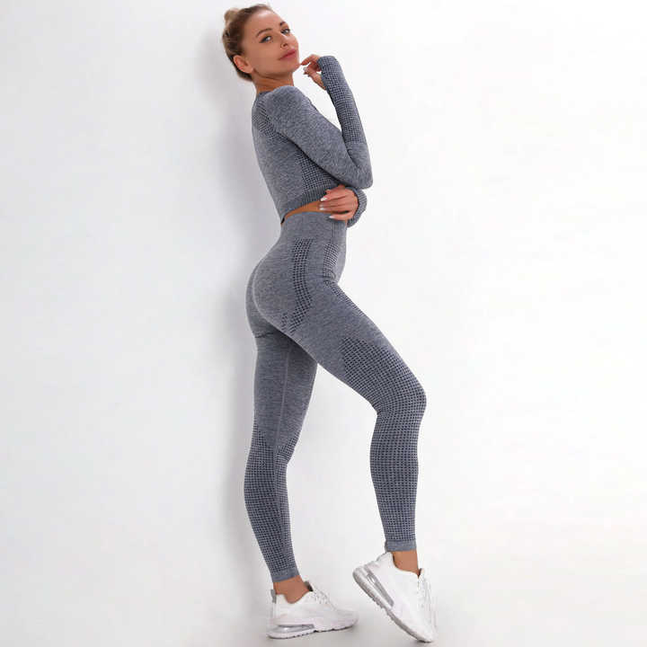 Ladies Sports Bra Gym Workout Shorts Set Environmental Recycle Fabric Solid Slim Fit T Shirt Yoga Flare Pants for Women's