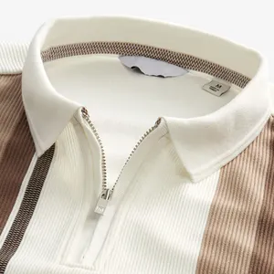 Manufacturer Provide Custom Logo Men's Golf Shirt Knit Vertical Polo Casual Wear Sweater