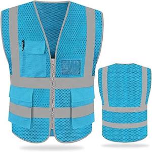 Double <b>Net</b> Multifunctional Vest Heavy Duty Premium Safety Vest Logo Free Size Waistcoat Reflective Security Vest - Product Image 6