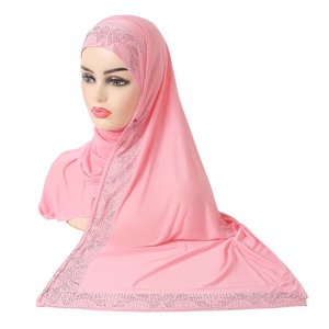 Hijab musulmán Abays con encaje transpirable islámico estilo Dubai pañuelo largo instantáneo, adecuado para festivales y oraciones 1 pieza - Product Image 5