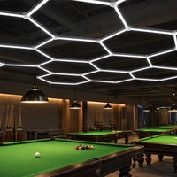 Panneaux lumineux LED hexagonaux pour plafond de salle de billard, zone de table de billard, 6000K
