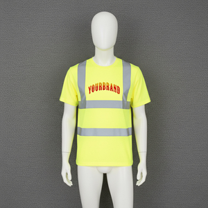 Chemises polo de sécurité à manches courtes personnalisées de haute qualité, respirantes, 100% polyester, vêtements de travail haute visibilité, bande réfléchissante, classe 2 ANSI - Product Image 4