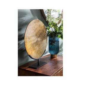 Sculpture abstraite moderne, accessoires de décoration intérieure, accents dorés, artisanat en métal aluminium - Product Image 1