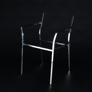 Chaises d'accoudoir en maille métallique de conception simple meubles d'extérieur à cadre en fer empilable pour patio, plage, jardin et restaurant - Product Image 1