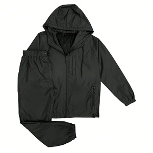 Conjunto de chándal cortavientos impermeable y ligero de nailon y poliéster con logotipo personalizado para hombre, chándal cortavientos para exteriores - Product Image 1