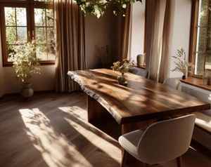 Table à manger carrée en bois massif moderne et écologique, fabriquée à la main, pour appartement et école - Product Image 3