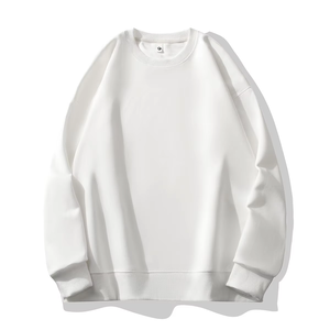 Sweat-shirts à col rond pour hommes avec logo personnalisé, en molleton de coton 320G, anti-rétrécissement, uni, simple - Product Image 4