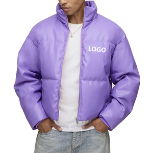 Veste matelassée en duvet d'oie pour homme avec logo personnalisé, grande taille, manteau d'hiver chaud, capuche amovible, fermeture éclair, rembourrage en coton respirant - Product Image 6