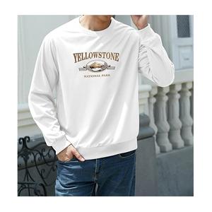 Meilleures ventes Sweat-shirt élégant en éponge française imperméable à manches longues, imprimé sur les épaules, confortable et de grande taille pour hommes - Product Image 4