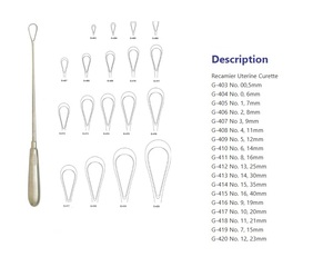 Curette utérine RECAMIER malléable pointe pointue émoussée 14.0mm 29cm instruments chirurgicaux médicaux certifiés CE Mahersi - Product Image 2