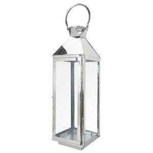 Design simple métal et verre argenterie de taille moyenne vaisselle lanternes décoration de maison et de mariage accessoires éclaircissants - Product Image 1