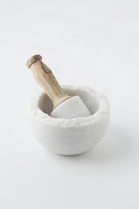 Precio al por mayor, mortero de mármol de piedra natural con mármol y Maja de madera, herramienta para hierbas y especias, utensilios de cocina, mármol blanco Real - Product Image 3