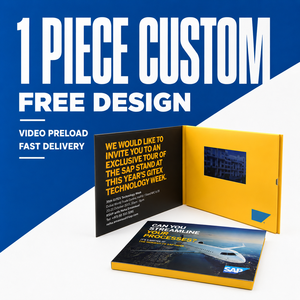 Brochure vidéo LCD 7 pouces, carte en papier mince avec impression de logo personnalisé et téléchargement vidéo USB pour la promotion en détail - Product Image 1