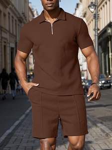 High Quality Custom Logo Men's Summer Casual Two-Piece <b>Shorts</b> Set T Shirt and Track <b>Suits</b> Casual wear Summer Sets - Product Image 3