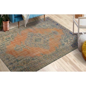 Alfombra Estampada Colorida: Diseño Turco Vintage Vibrante para Entrada y Cocina, Alfombra Delgada No Tejida - Product Image 1