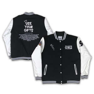 Chaqueta Universitaria de Cuero Genuino Personalizada, Diseño Gratuito, Logotipo Bordado, Chaqueta Universitaria con Letras - Product Image 5