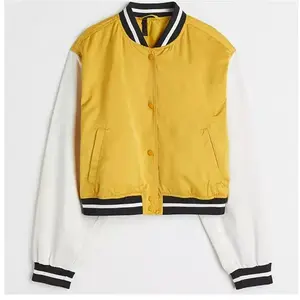 Chaqueta Universitaria de Talla Grande para Mujer, Satén Liso Teñido, Diseño Personalizado, Ecológica, Impermeable, Ropa al por Mayor de Alta Calidad - Product Image 1