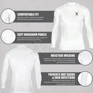Rashguard MMA pour hommes en tissu doux, respirant, coupe confortable, manches longues, protection solaire pour la natation, le surf et les sports de plein air - Product Image 6