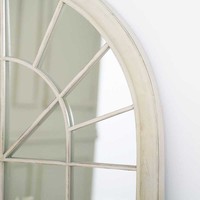 Miroir en gros, grande fenêtre, arche rustique en métal, mur de ferme, miroir décoratif de jardin extérieur