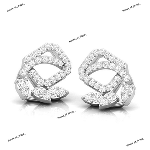 Boucles d'oreilles élégantes en argent sterling serties de diamants en moissanite avec un design élégant en forme de feuille Boucles d'oreilles en moissanite pour femmes - Product Image 3