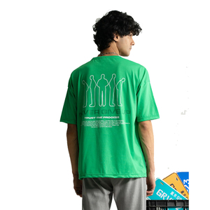 เสื้อเชิ๊ตผู้ชายแขนสั้นเสื้อเชิ๊ต100% คอกลมผ้าฝ้ายพิมพ์ลายสกรีนเสื้อยืดโอเวอร์ไซส์สั่งตัดแบบเรียบ - Product Image 4