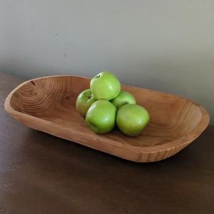 Bol à pâte en bois élégant fait à la main finition naturelle ustensiles de cuisine pour les salades ou les plats d'assiette artisanat domestique le plus récent - Product Image 4