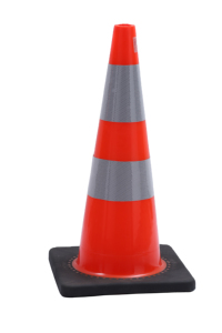 Fournisseur H70 Cône de signalisation en PVC et caoutchouc 70 cm Matériau PC Produit d'avertissement de circulation - Product Image 2