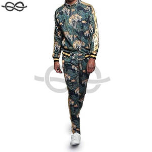 ชุดวอร์มสองชิ้นสำหรับผู้ชายเสื้อแจ็กเก็ตแบบตัดขอบขอบขอบเสื้อกางเกงพิมพ์ลายพัฟ - Product Image 5