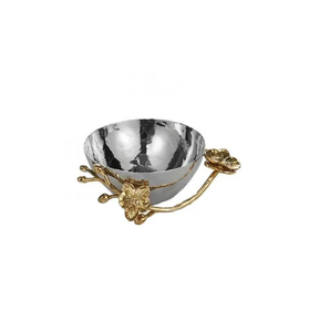 Metal Serving <b>Bowl</b> with Branch Stand <b>Stainless</b> <b>Steel</b> <b>Bowl</b> Luxury Fruit <b>Bowl</b> - Product Image 2