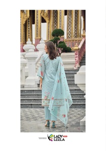 Venta caliente de muselina con estampado y bordado Kurti Pant y Dupatta Compras en línea al precio más bajo Fabricante DE LA India - Product Image 2
