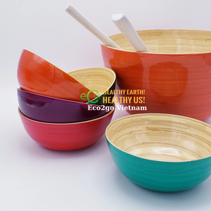 100% bol en bambou biodégradable/bol à salade en bambou/bol à mélanger en bambou avec le prix le moins cher et la vente en gros - Product Image 2