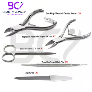 Kit d'instruments de podologie en acier inoxydable, coupe-ongles pour ongles incarnés, lime à ongles, ensemble de coupe-ongles tout-en-un, professionnel et durable - Product Image 2