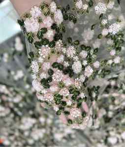 100% tela de encaje de poliéster orgánico hilo de cuentas bordadas para niñas Lehenga estilo ecológico para bodas Recepciones - Product Image 3