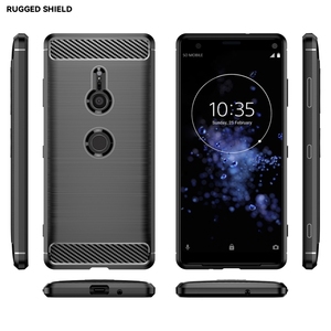 Coque en TPU antichoc en fibre de carbone à texture brossée pour <span class=keywords><strong>Sony</strong></span> Xperia <span class=keywords><strong>XZ3</strong></span> - Product Image 2