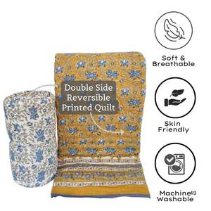 Juego de edredón de tamaño King para todas las estaciones, hecho a mano diseño floral, ecológico, lavable a máquina, algodón indio cosido a mano - Product Image 4