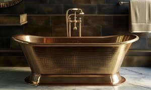 อ่างอาบน้ำทองแดงแบบทุบได้ตามต้องการดีไซน์ทันสมัยและความทนทานที่เหนือกว่าวัสดุโลหะใช้งานได้ยาวนาน - Product Image 3