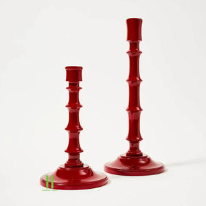 เชิงเทียนคลาสสิกสีดำเคลือบเงาสไตล์หรูหราโหลเทียนคริสต์มาสออกแบบ OEM แท่นเทียนจากโรงงานเวียดนาม - Product Image 6