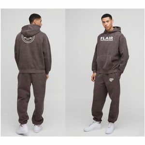 เสื้อฮู้ดสวมหัวผ้าคอตตอนออร์แกนิกสำหรับผู้ชาย100% มีฮู้ดผ้าหนาทรงโอเวอร์ไซส์ - Product Image 1